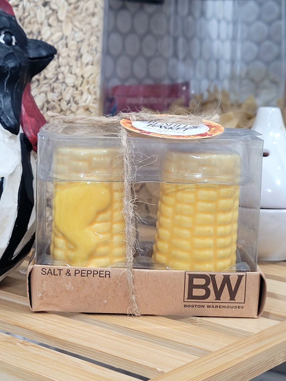 Boston Warehouse Yellow Corn On The Cob With Butter Salt & Pepper Shakers